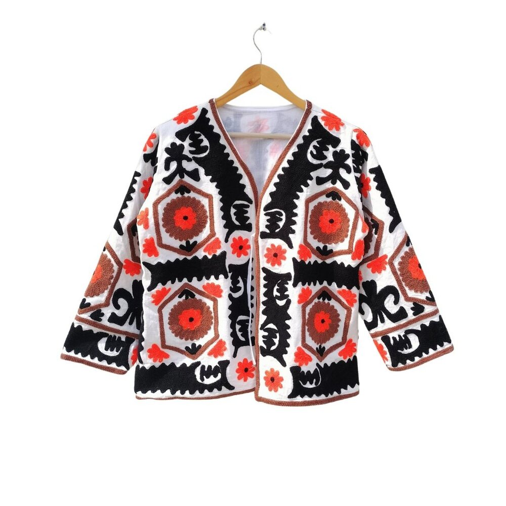 Handmade Suzani Embroidery Jacket, Winter Wear Jacket Coat, Womens Coat